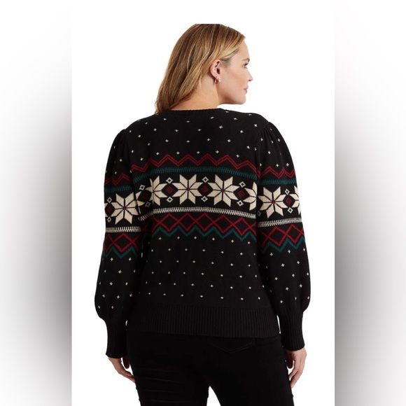 Polo Ralph Lauren Fair Isle Puff Sleeve Sweater Women's Size Small - Picture 6 of 7
